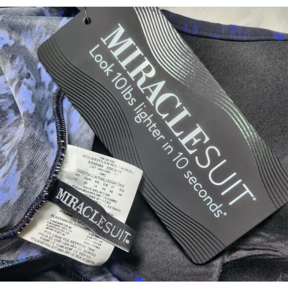 Miraclesuit NWT size 12 one-piece swimsuit Bella Alba Tummy Control Midnight - Picture 11 of 14